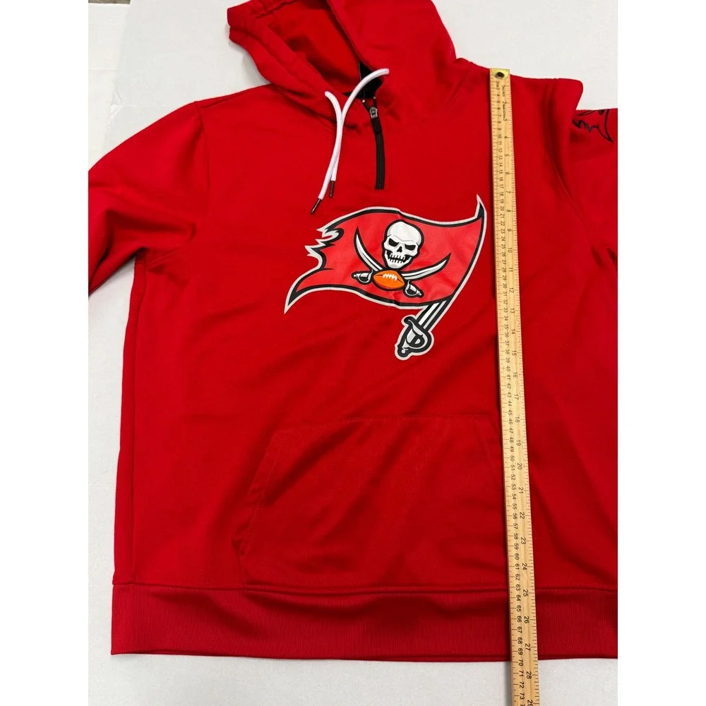 Tampa Bay Buccaneers‎ NFL Hoodie Mens XL Red Quarter Zip Pullover